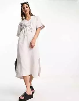 Льняное платье миди Whistles Imogen с камнем