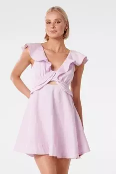 Льняное платье мини Pure Maddie с закрученным передом Forever New, фиолетовый