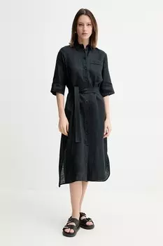 Льняное платье Mm, черный