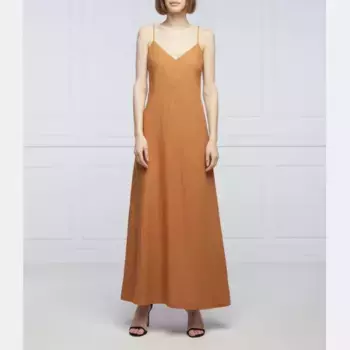 Льняное платье Patrizia Pepe, коричневый