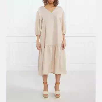 Льняное платье Peserico, бежевый