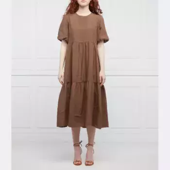 Льняное платье Peserico, коричневый