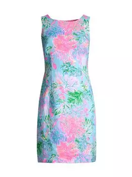 Льняное платье прямого кроя Maurina Lilly Pulitzer, разноцветный