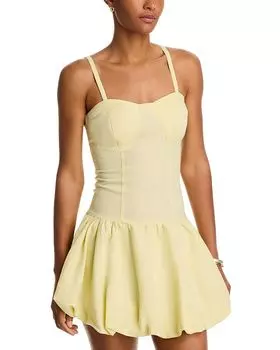 Льняное платье-пузырь с добавками BLANKNYC, желтый