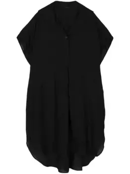 Льняное платье-рубашка мини Forme D'expression, черный