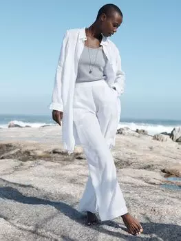 Льняное платье-рубашка NRBY Phil, белое