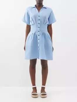 Льняное платье-рубашка riya Saloni, синий