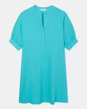 Льняное платье с короткими рукавами Couchel, бирюзовый
