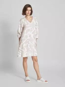 Льняное платье с V-образным вырезом Marc O'Polo, бежевый