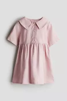Льняное платье свободного покроя H&M, розовый