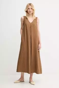 Льняное платье United Colors Of Benetton, зеленый