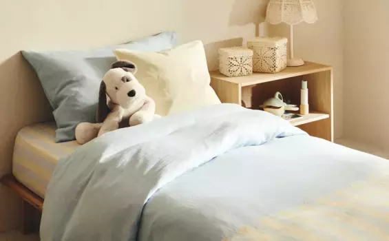 Льняное пододеяльник Zara Home, синий