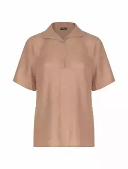 Льняное поло Kiton, бежевый