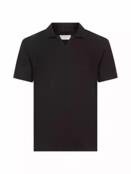 Льняное поло Officine Generale, черный