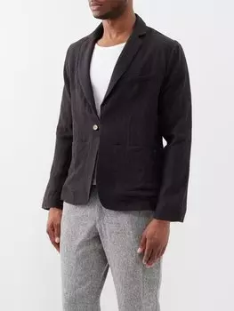 Льняной блейзер boda на одной пуговице Maran, черный