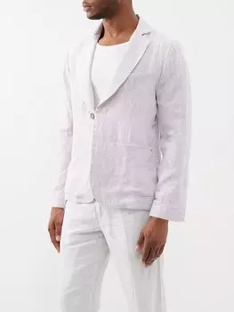 Льняной блейзер boda на одной пуговице Maran, фиолетовый