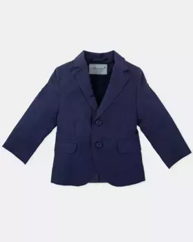Льняной блейзер для мальчиков с застежкой на пуговицы Tutto Piccolo, тёмно-синий