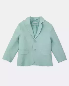 Льняной блейзер для мальчиков с застежкой на пуговицы Tutto Piccolo, цвет Verde Agua