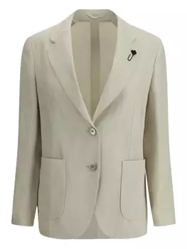 Льняной блейзер Lardini, нейтральный