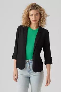 Льняной блейзер с рукавами 3/4 Vero Moda, черный