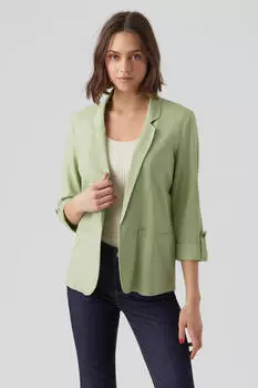 Льняной блейзер с рукавами 3/4 Vero Moda, зеленый