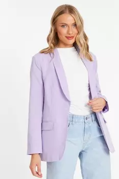 Льняной блейзер сиреневого цвета QUIZ Clothing