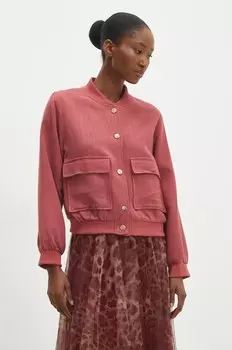 Льняной бомбер Answear Lab, розовый