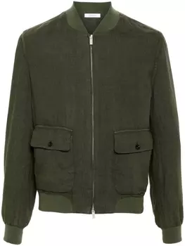 Льняной бомбер Boglioli, зеленый