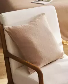 Льняной чехол на подушку Zara Home, розовый