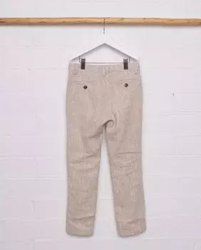 Льняной чинос для мальчика в деревенском стиле Fina Ejerique, бежевый