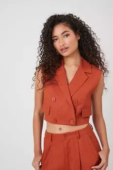 Льняной двубортный жилет Forever 21