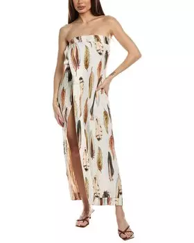 Льняной кафтан Agua от Agua Bendita Pluma Agua by Agua Bendita, белый