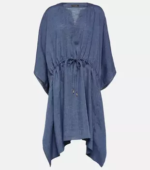 Льняной кафтан Loro Piana, синий