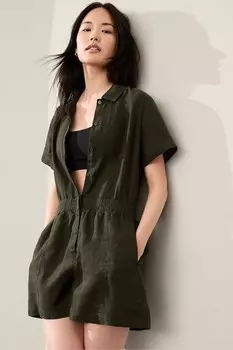 Льняной комбинезон Athleta, зеленый