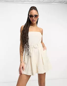 Льняной комбинезон-бандо со съемными бретелями ASOS DESIGN