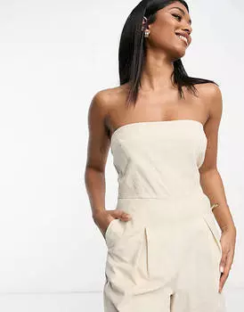 Льняной комбинезон-бандо со съемными бретелями ASOS DESIGN