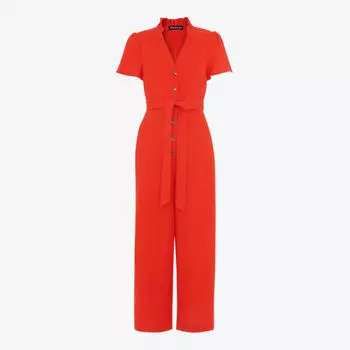 Льняной комбинезон Emmie свободного кроя Whistles, красный