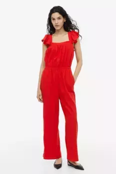 Льняной комбинезон H&M, красный