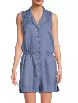 Льняной комбинезон из шамбре Saks Fifth Avenue, цвет Denim