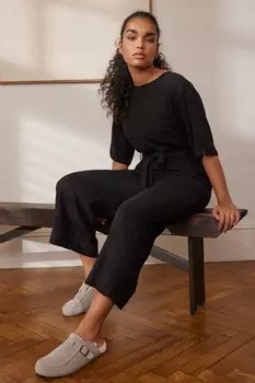 Льняной комбинезон Next, черный