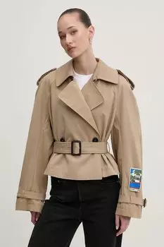 Льняной комбинезон United Colors Of Benetton, зеленый