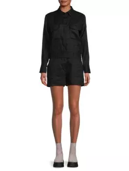 Льняной комбинезон Valerie с поясом Equipment, черный