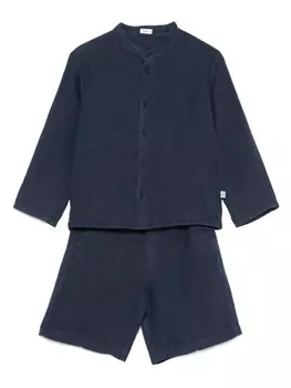 Льняной комплект из топа и шортов Il Gufo, синий