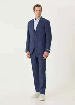 Льняной костюм Drop в 7 полосок Beymen Collection, синий