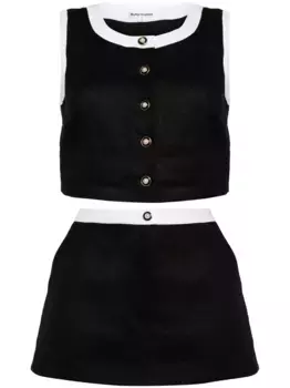 Льняной костюм-двойка Roxy Reformation, черный