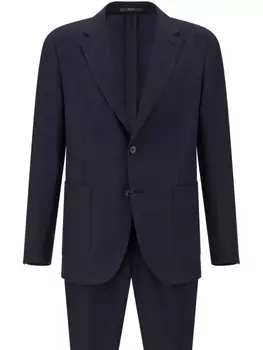 Льняной костюм с однобортным пиджаком Boggi Milano, синий