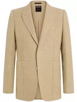 Льняной меланжевый пиджак Zegna, нейтральный