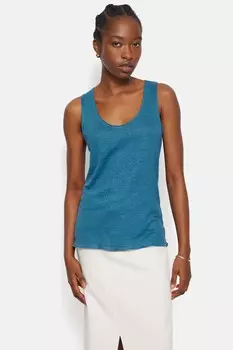 Льняной многослойный жилет Jigsaw, синий