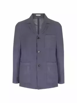 Льняной однобортный пиджак Altea, тёмно-синий