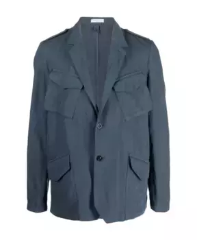 Льняной однобортный пиджак Boglioli, синий